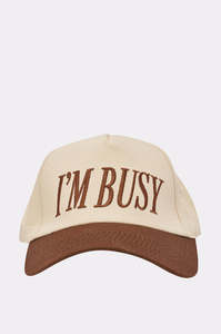 Gorra Trucker Bordada 'I'm Busy' Unisex, 6 Paneles, Ajustable, 100% Algodón, Estilo Urbano, Casual, para Primavera/Verano - Product Image 3