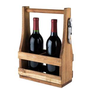 Porte-bouteilles en bois pour la cuisine, support de rangement pour bouteilles de vin, organisateur en bois naturel pour la table à manger - Product Image 3