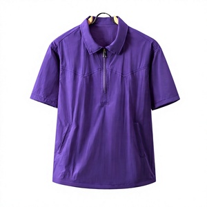 Men's Lightweight 100% Polyester Quick Dry Half Zip <b>Polo</b> with Side Pocket Men's Plus Size Casual Tactical Wind <b>Shirt</b> - Product Image 1