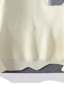 Suéter de Cuello Redondo para Hombre, Color Sólido, Transpirable, de Invierno, Tejido en Poliéster/Algodón, Manga Larga, con Logotipo Frontal - Product Image 6
