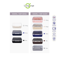 BPA-vrije rechthoekige magnetronbestendige lunchbox met hoge capaciteit, Koreaanse stijl, 700ml, 2 compartimenten, afneembaar, milieuvriendelijk, plastic deksel