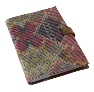 Couverture en Kelim/Dhurry tissée à la main, joliment cousue avec des poches en cuir à l'intérieur pour contenir un carnet de notes. - Product Image 2