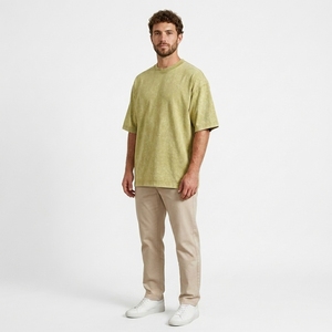 Camiseta Oversize Estilo Vintage con Lavado Ácido, Algodón Grueso, Ropa Casual de Verano para Streetwear - Product Image 3