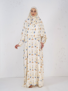 Muslim <b>Scarf</b> Women <b>Floral</b> Printed Cotton Hijab Set Long Lightweight Daily Wear Breathable High Quality Traditional Style - Product Image 1