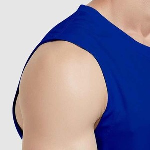 Camiseta sin mangas deportiva Hawk Eye para hombre, azul real, cuello redondo, de secado rápido, antiencogimiento, tejido de punto, color sólido, venta al por mayor OEM personalizada - Product Image 5