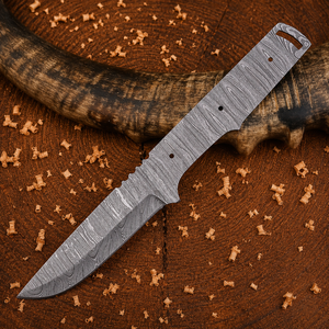 Cuchillo de Caza de Acero de Damasco Hecho a Mano Directo de Fábrica, Hoja en Bruto de Punta Caída, Espiga Completa, DIY, OEM, Personalizado - Product Image 1
