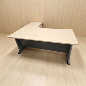 Modern L Shape <b>Office</b> Desk with Metal Legs Melamine Surface for Commercial <b>Office</b> Furniture Use - Product Image 1