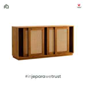 Premium Teak Wood Rattan <b>Sideboard</b> Buffet <b>Cabinet</b> Dining Room Storage Modern Minimalist Hotel Furniture Indonesia - Product Image 4