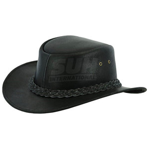 Handmade Leather Cowboy <b>Hats</b> Classic <b>Western</b> Design Customizable Adjustable Lightweight Comfortable All-Season Bulk Order - Product Image 4
