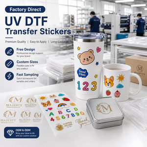 สติกเกอร์ติดแบบ UV DTF แบบกำหนดเอง กันน้ำ ลายสามมิติ สำหรับแก้วน้ำ แก้วมัค ขวด แล็ปท็อป โทรศัพท์มือถือ ตกแต่ง DIY - Product Image 5