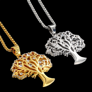 Luxury Hip Hop Iced Out Silver Plated <b>Tree</b> Of Life Pendant With <b>Crystal</b> Rhinestones 925 Silver Plated Classic Unisex Jewelry - Product Image 5