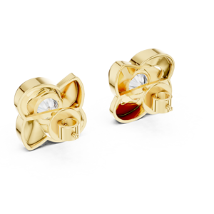 <b>Moissanite</b> Stud <b>Earrings</b> Brilliant Cut Flower Shape Gold Plated 925 Silver Bezel Setting Women's Luxury Classic Wedding Jewelry - Product Image 6