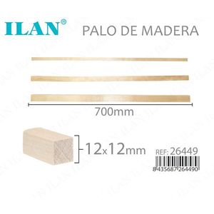 Bastoncini di Legno ILAN 700mm 12x12mm per Progetti Artigianali - Product Image 1