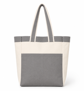 Canvas Tote <b>Bag</b> <b>Large</b> Navy White Panelled Shoulder Handle Shopping <b>Beach</b> <b>Bag</b> - Product Image 4