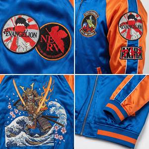 Veste bomber Sukajan personnalisée en satin, style streetwear japonais, broderie industrielle lourde, motif guerrier samouraï anime, pour homme - Product Image 4