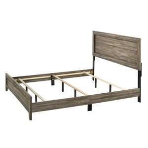 Bellissimo Letto a Pannello Stile Contemporaneo 1 Pezzo Misura King in Tessuto Grigio Elegante Arredamento Camera da Letto in Legno - Product Image 3