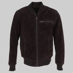 Made to measure Genuine Leather <b>Men's</b> Winter <b>suede</b> leather Bomber <b>Jacket</b> with Zipper Closure - Product Image 2