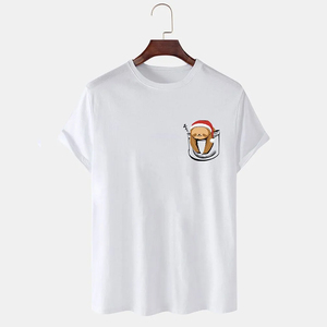 เสื้อยืดผู้ชายขายดี ผ้าฝ้าย 100% คุณภาพสูง สกรีนโลโก้ตามสั่ง ทรงหลวม สไตล์ฮิปฮอป น้ำหนัก 180 กรัม ระบายอากาศได้ดี - Product Image 5
