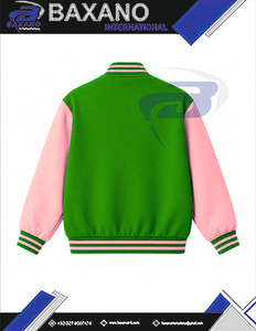 Alpha |   Kapa |   Veste universitaire Alpha Sorority verte et rose pour femme, manches longues, contraste de couleurs, imprimé lettres grecques, veste AKA pour femme - Product Image 4
