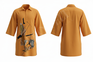 Apparel Clothing Custom Abstract Art Design Stylish Half Sleeve Casual Wear Trendy Cotton Blend Fashionable <b>Dress</b> Shirts For <b>Men</b> - Product Image 5