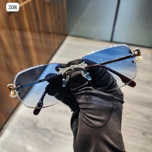 Gafas de sol personalizadas VVS D Moissanite Diamond Hip Hop, lentes de sombra azul, lentes antirreflectantes, regalo para hombres, precio al por mayor - Product Image 1