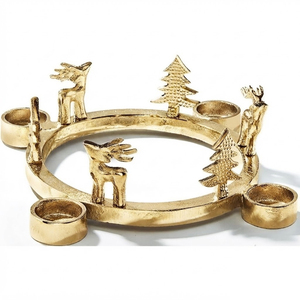 Wholesale Christmas Deer Metal Candle <b>Stand</b> Gold Metal Reindeer Christmas Candle Holder <b>Tea</b> Light <b>Stand</b> for Table Decoration - Product Image 1