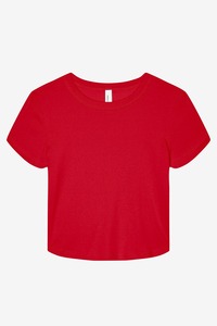 Women plan <b>red</b> <b>Crop</b> Tee Short Sleeve Round Neck Casual Cotton Loose Fit Streetwear Summer Daily <b>Top</b> <b>top</b> womens <b>crop</b> tee - Product Image 3