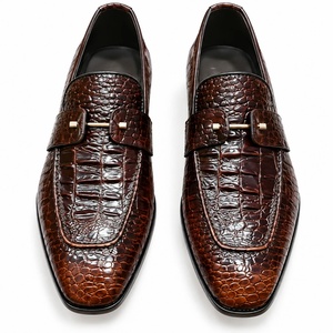 Mocassins à boucle motif crocodile de qualité supérieure pour hommes, chaussures de ville élégantes à enfiler, confortables, à semelle plate, chaussures décontractées de luxe - Product Image 3