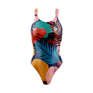 Traje de Baño de una Pieza Ecológico para Mujer, Spandex/Poliéster, Impresión por Transferencia de Calor, Personalizable, Cuello Redondo sin Costuras - Product Image 2
