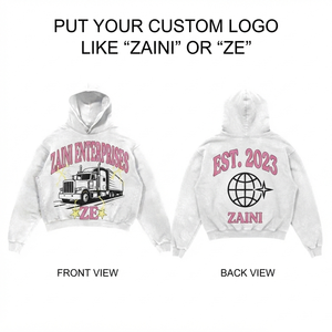 <b>Mens</b> Acid Wash Hoodie 420 GSM Heavyweight Cotton <b>Fleece</b> <b>White</b> Vintage Wash Custom Screen Print Puff Print Embroidery Logo - Product Image 1