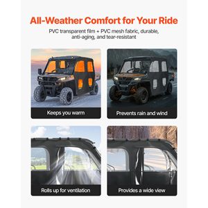 Per CFMOTO Uforce 1000 XL 2022-2024: Porte Superiori per Cabina Antivento e Impermeabili con Cerniera, Accessorio UTV - Product Image 3