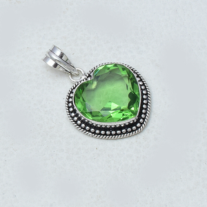 Green Amethyst Pendant 925 Sterling <b>Silver</b> Natural Gemstone Pendant Birthday Gift for Women - Product Image 1