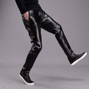 Pantalon en cuir pour homme de haute qualité, couleur unie, style décontracté, streetwear, best-seller, vente chaude - Product Image 4