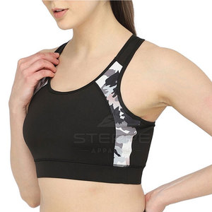 Soutien-gorge de sport simple pour femme, bretelles réglables, léger, rembourré, logo frontal, maintien élevé, écologique, séchage rapide, pour le yoga et usage quotidien - Product Image 5