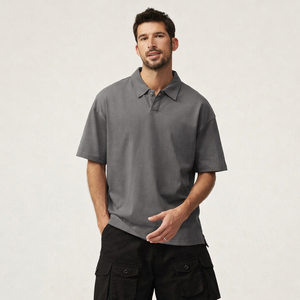 Chemises pour hommes personnalisées en gros, 100 % coton, écologiques, tricotées unies, à manches courtes, style décontracté vintage, pour le golf - Product Image 1