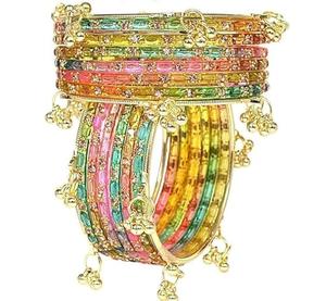Ensembles de bracelets Chudiyan en tissu et verre personnalisés, style élégant, dernières tendances pour les fêtes et les occasions spéciales, bracelets Churian pour filles. - Product Image 4