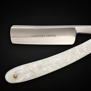 Navaja de Afeitar Recta Vintage Luminex Impex con Mango de Concha de Abulón y Acero al Carbono, Lista para Usar en Barberías y Salones - Product Image 3