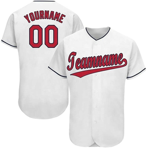 Maillot de baseball d'équipe personnalisé imprimé par sublimation, anti-UV, séchage rapide, évacuation de l'humidité, respirant, col en V, pour hommes - Product Image 2