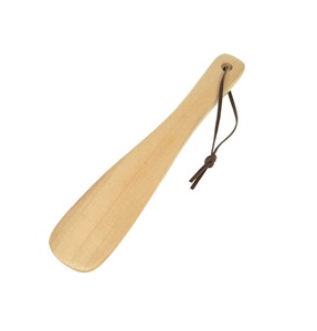 Standard Quality Wood <b>Shoe</b> Horn with Leather Hinging Wholesale Exporter Acacia Wooden Long Handle <b>Shoe</b> Lifter - Product Image 1
