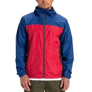 Men's Hooded <b>Windbreaker</b> Jacket Color Blocking <b>Red</b> Blue Polyester Lightweight Casual Outdoor Full Zip Windproof Autumn Wear - Product Image 4