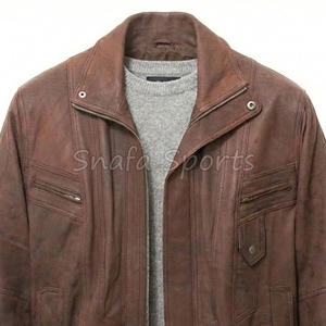 Veste en cuir de haute qualité pour moto, style décontracté d'hiver, imperméable et coupe-vent, veste en cuir pour homme de haute qualité - Product Image 3