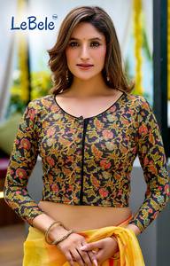Blusa para mujer inspirada en Kalamkari, de estilo atemporal, diseñada para ser usada sin necesidad de ajustes, blusa elástica. - Product Image 5