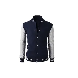 Unisex Retro Letterman Baseball Coat Custom Wholesale Blank Canvas Chenille Embroidered Stand Coated Jacket Size Options KRATOS - Product Image 1