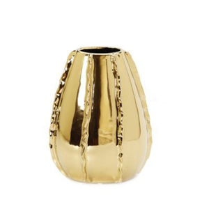 Jarrón de Metal Dorado Champán de Lujo con Diseño de Hojas Texturizadas, Centro de Mesa Moderno de Aluminio para Decoración de Bodas y Hogar - Product Image 6