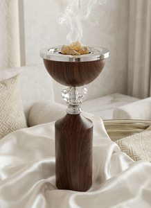 Quemador de Bakhoor Decorativo con Acabado de Madera y Recipiente de Acero Inoxidable, Porta Incienso Árabe para Aromatizar el Hogar - Product Image 5