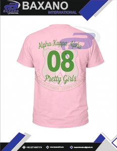 Alfa |   Kapa |   Camiseta de la Hermandad Alpha con Letras Griegas en Rosa y Verde, AKA Sorority, 100% Algodón, Unisex, Personalizable con Cualquier Diseño - Product Image 6