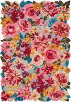 Tapis carré en laine fleuri coloré fait main, tapis moderne et vibrant pour salon