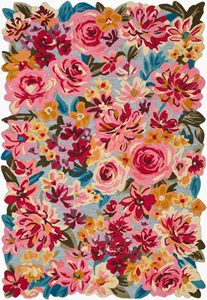 Colorful handmade flower <b>carpet</b> square floral wool rug vibrant modern handmade living room - Product Image 4
