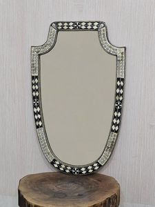 Cadre de miroir en bois de qualité supérieure avec incrustations de nacre, forme personnalisée, grande taille, à vendre - Product Image 4