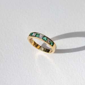 Anillo de Eternidad Clásico con Corte Princesa, Diamante Cultivado en Laboratorio, Certificado IGI, Chapado en Oro de 9k, para Mujer - Product Image 3